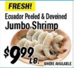 Western Beef Ecuador Peeled & Deveined Jumbo Shrimp offer