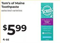 Lifethyme Tom's of Maine Toothpaste offer