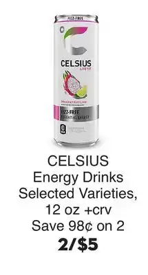 Bristol Farms CELSIUS Energy Drinks offer