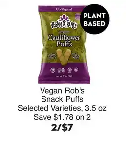 Bristol Farms Vegan Rob's Snack Puffs offer