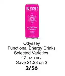 Bristol Farms Odyssey Functional Energy Drinks offer