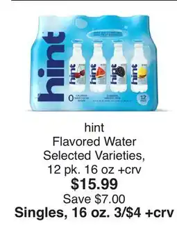 Bristol Farms hint Flavored Water offer