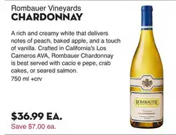 Bristol Farms Rombauer Vineyards CHARDONNAY offer
