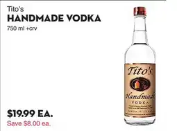 Bristol Farms Tito's HANDMADE VODKA offer