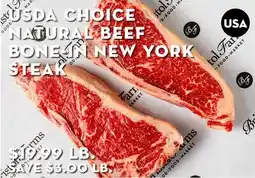 Bristol Farms USDA CHOICE NATURAL BEEF BONE IN NEW YORK STEAK offer