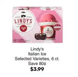 Bristol Farms Lindy's Italian Ice offer