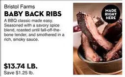 Bristol Farms Bristol Farms BABY BACK RIBS offer