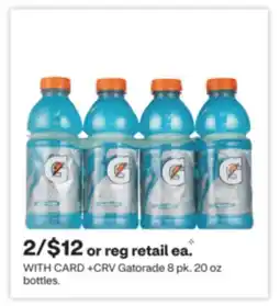 CVS Gatorade 8 pk. 20 oz bottles offer