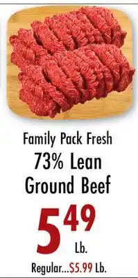 Garden Fresh Market Family Pack Fresh 73% Lean Ground Beef offer