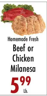 Garden Fresh Market Homemade Fresh Beef or Chicken Milanesa offer