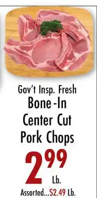 Garden Fresh Market Gov't Insp. Fresh Bone-In Center Cut Pork Chops offer
