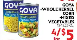 La Chiquita Food Market GOYA WHOLE KERNEL CORN · MIXED VEGETABLES offer