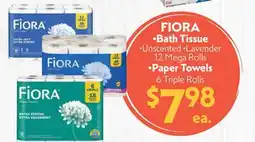 La Chiquita Food Market FIORA •Bath Tissue •Unscented •Lavender 12 Mega Rolls •Paper Towels 6 Triple Rolls offer