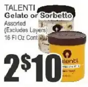 Food Universe Talenti gelato or sorbetto offer