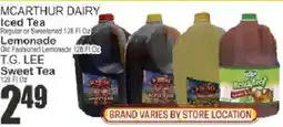 Food Universe McArthur Dairy Iced Tea, T.G. Lee Sweet Tea offer