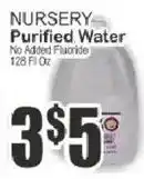Food Universe Nursery purified water offer