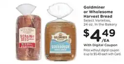 Ralphs Goldminer or Wholesome Harvest Bread offer