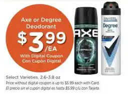 Ralphs Axe or Degree Deodorant offer