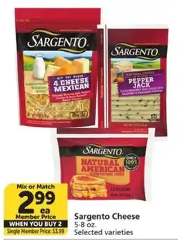 Albertsons Sargento Cheese offer