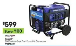 Lowe's Kebolt 5500-Watt Dual Fuel Portable Generator offer