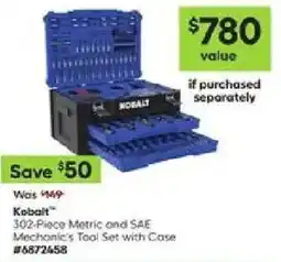 Lowe's Kobalt 302-Piece Metric and SAE Mechanic's Tool Set with Case offer