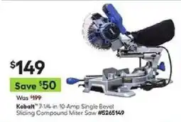 Lowe's Kobalt 7-1/4-in 10-Amp Single Bevel Sliding Compound Miter Saw offer