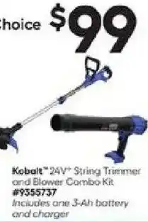 Lowe's Kobalt 24V String Trimmer and Blower Combo Kit offer