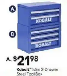 Lowe's Kobalt mini 2-drawer steel tool box offer