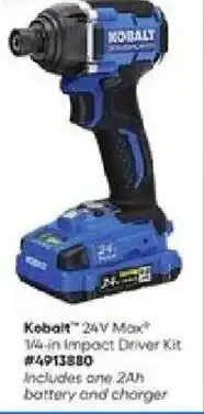 Lowe's Kobalt 24V Max* 1/4-in Impact Driver Kit offer