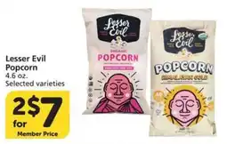Albertsons Lesser Evil Popcorn offer