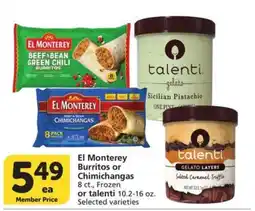 Albertsons El Monterey Burritos or Chimichangas offer