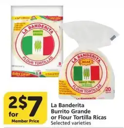 Albertsons La Banderita burrito grande or flour tortilla ricas offer