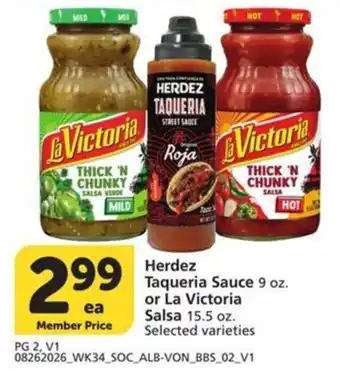 Herdez Taqueria Sauce or La Victoria Salsa