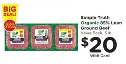 Ralphs Simple Truth Organic Ground Beef offer