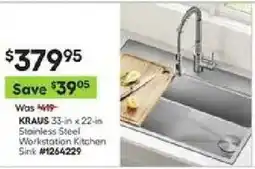 Lowe's Kraus stainless steel workstation kitchen sink offer
