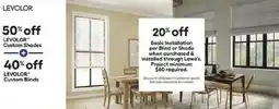 Lowe's Levolor custom shades offer
