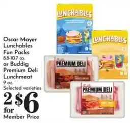 Pavilions Oscar Mayer Lunchables Fun Packs or Buddig Premium Deli Lunchmeat offer
