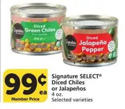 Albertsons Signature Select Diced Chiles or Jalapeños offer