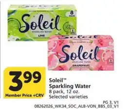 Albertsons Soleil Sparkling Water offer
