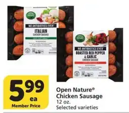 Albertsons Open Nature Chicken Sausage offer