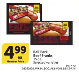 Albertsons Ball Park Beef Franks offer