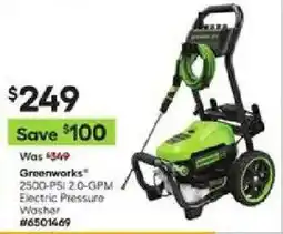 Lowe's Greenworks 2500-PSI 2.0-GPM Electric Pressure Washer offer