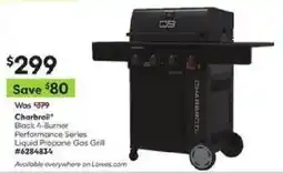 Lowe's Charbroil black 4-burner performance series liquid propane gas grill offer