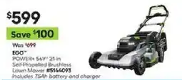 Lowe's Ego power+ 56v 21-in self-propelled brushless lawn mower offer