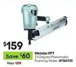 Lowe's Metabo HPT 21-Degree Pneumatic Framing Nailer offer