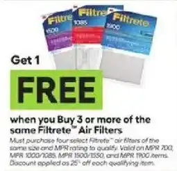 Lowe's Filtrete air filters offer