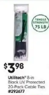 Lowe's Utilitech 8-in Black UV Protected Cable Ties offer
