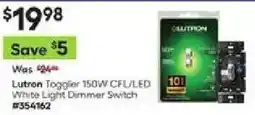 Lowe's Lutron Toggler 150W CFL/LED White Light Dimmer Switch offer