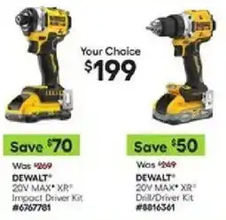 Lowe's DeWalt 20v max xr impact driver kit offer