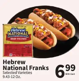 Food City Hebrew national franks offer